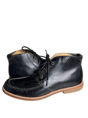 UGG Black Leather Chukka Boots Via Lungarno Moc Top Lace Up Mens Size 9